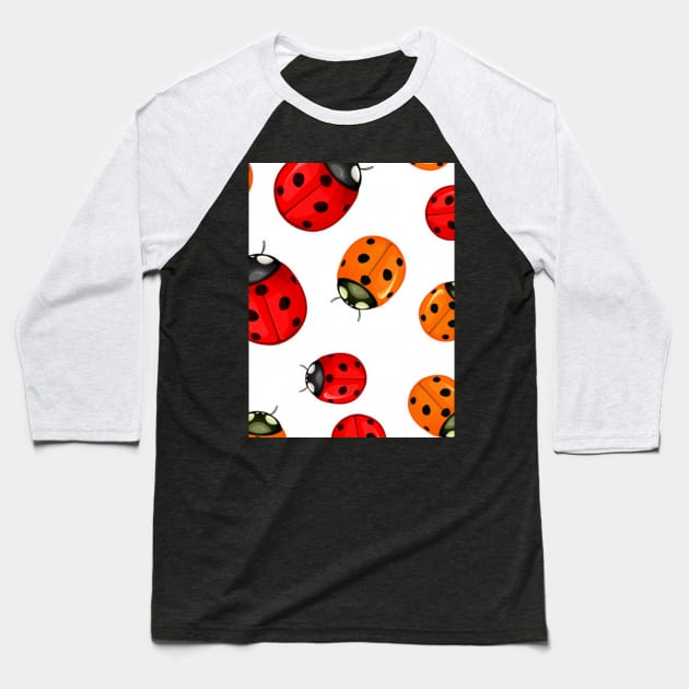 Ladybird design for apparels and products Baseball T-Shirt by Flower Queen